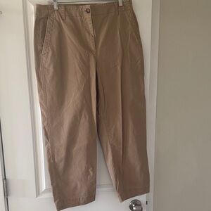Talbots Women's Tan Cropped Cotton Trousers